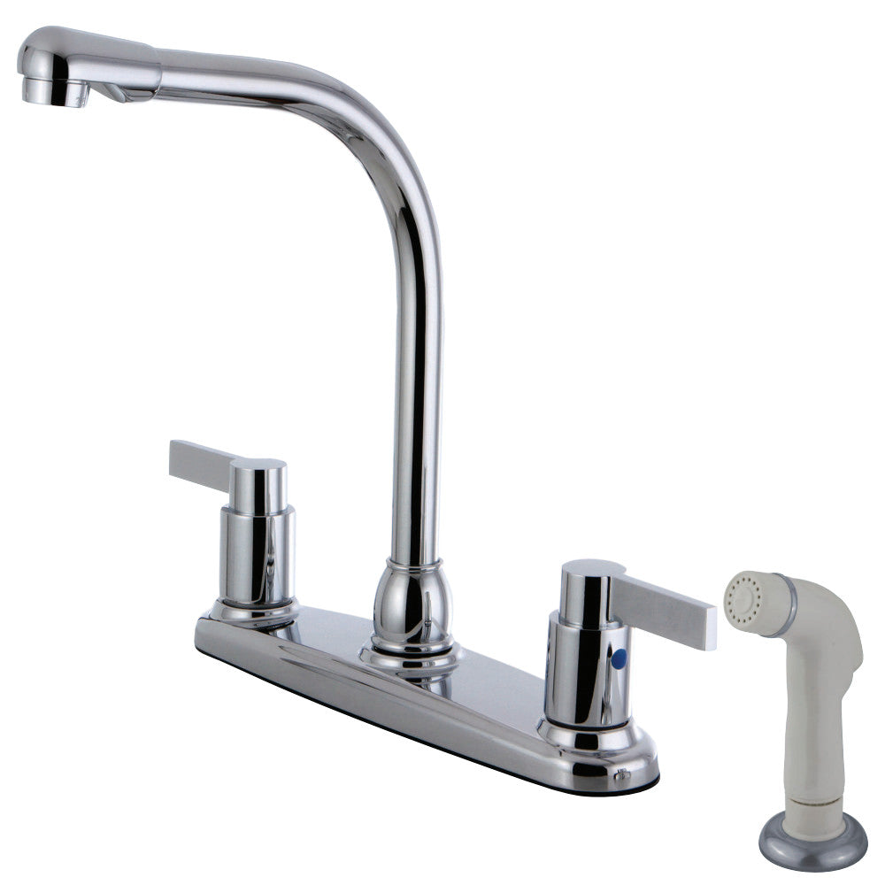 Kingston Brass FB2758NDL NuvoFusion 8-Inch Centerset Kitchen Faucet with Sprayer