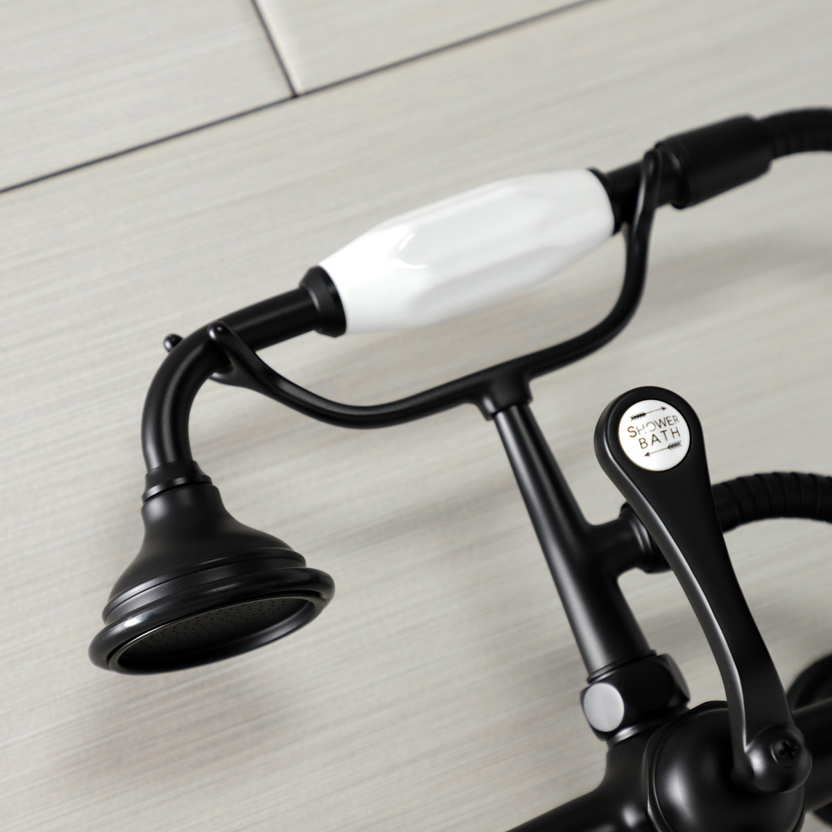 Aqua Vintage 7-Inch Wall Mount Tub Faucet with Hand Shower