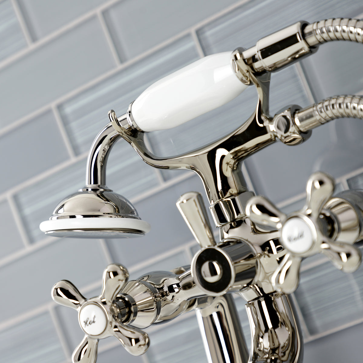 Kingston Deck Mount Clawfoot Tub Faucet with Hand Shower