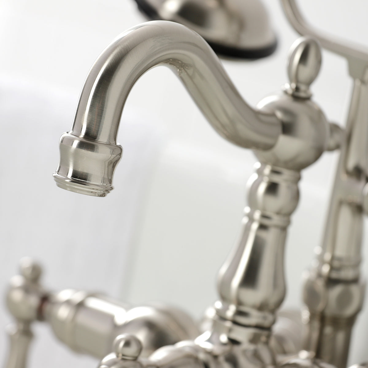 Heritage 3-3/8" Tub Wall Mount Clawfoot Tub Faucet with Hand Shower