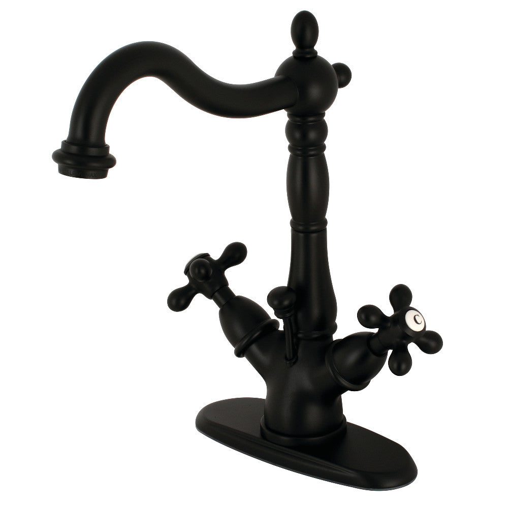 Kingston Brass KS1437AX Heritage Two-Handle Bathroom Faucet with Brass Pop-Up and Cover Plate
