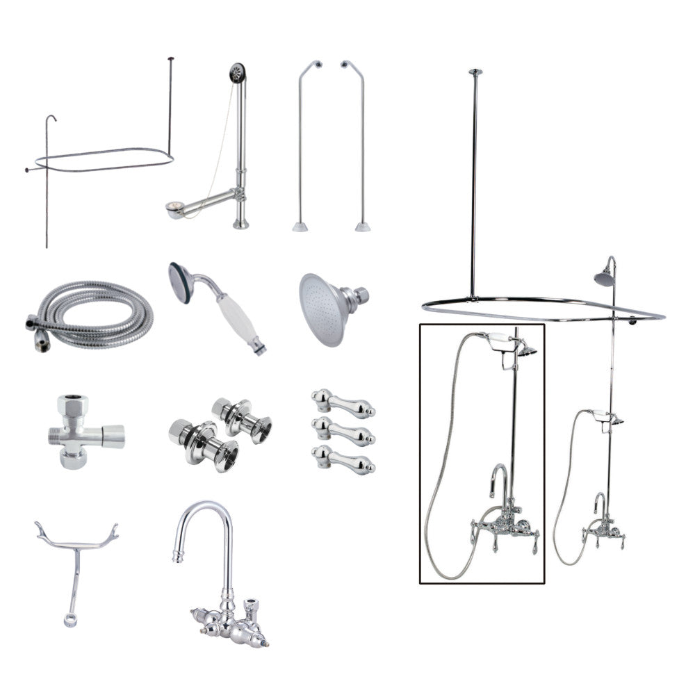 Vintage High Arc Gooseneck Clawfoot Tub Faucet Package