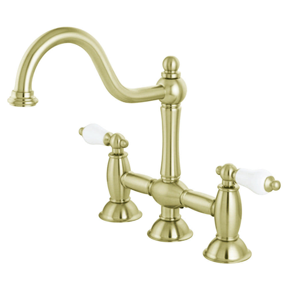 Kingston Brass KS3788PL Restoration Bridge Kitchen Faucet
