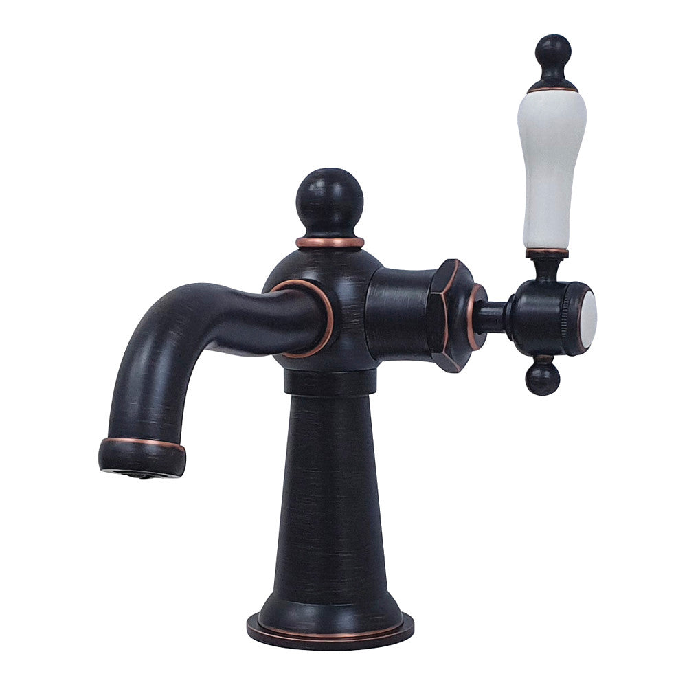 Kingston Brass KS154KLCP Nautical Single-Handle Bathroom Faucet with Push Pop-Up