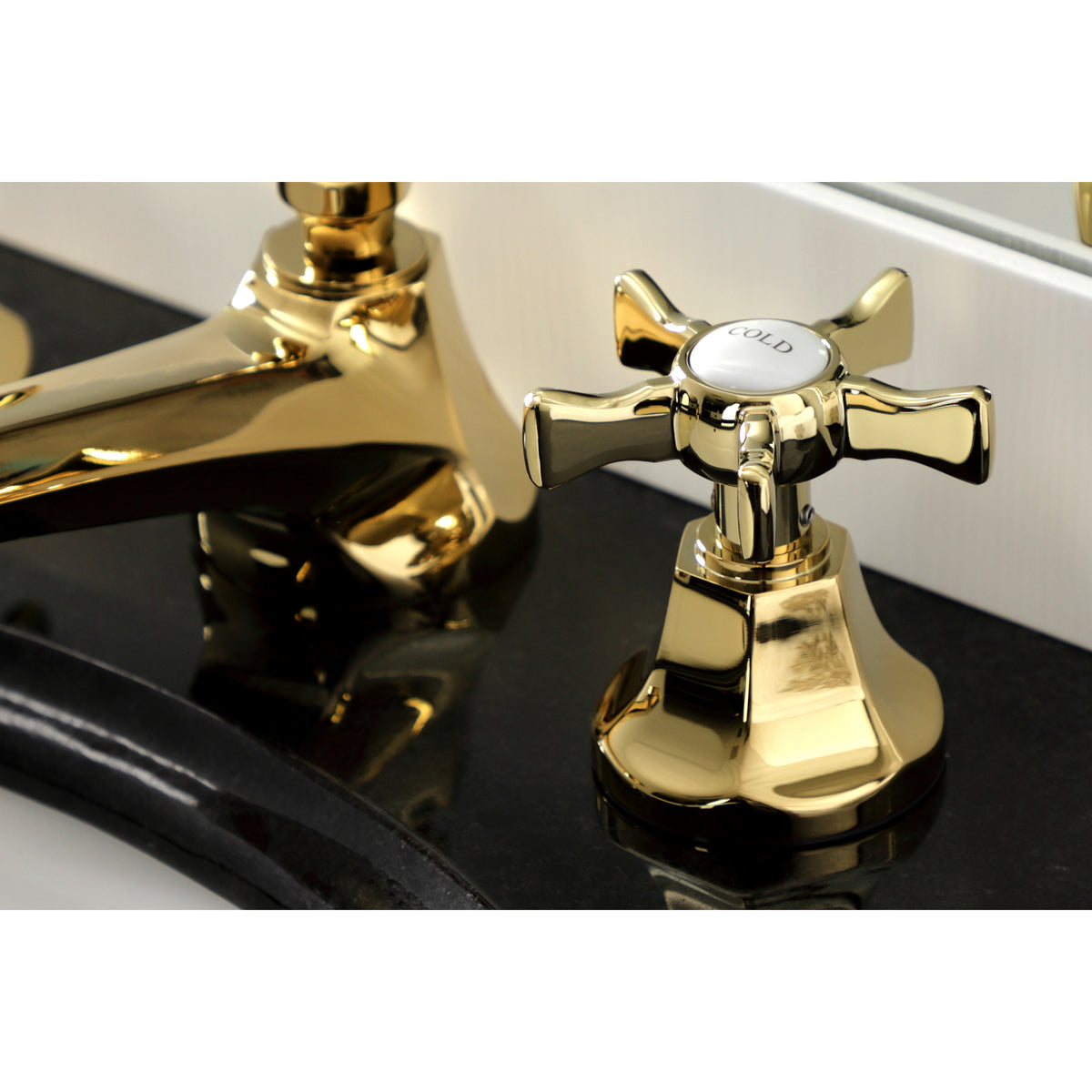 Kingston Brass KS4468NX Hamilton Widespread Bathroom Faucet with Brass Pop-Up