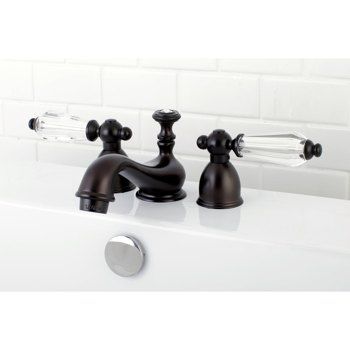 Kingston Brass KS3952WLL Wilshire Mini-Widespread Bathroom Faucet with Brass Pop-Up