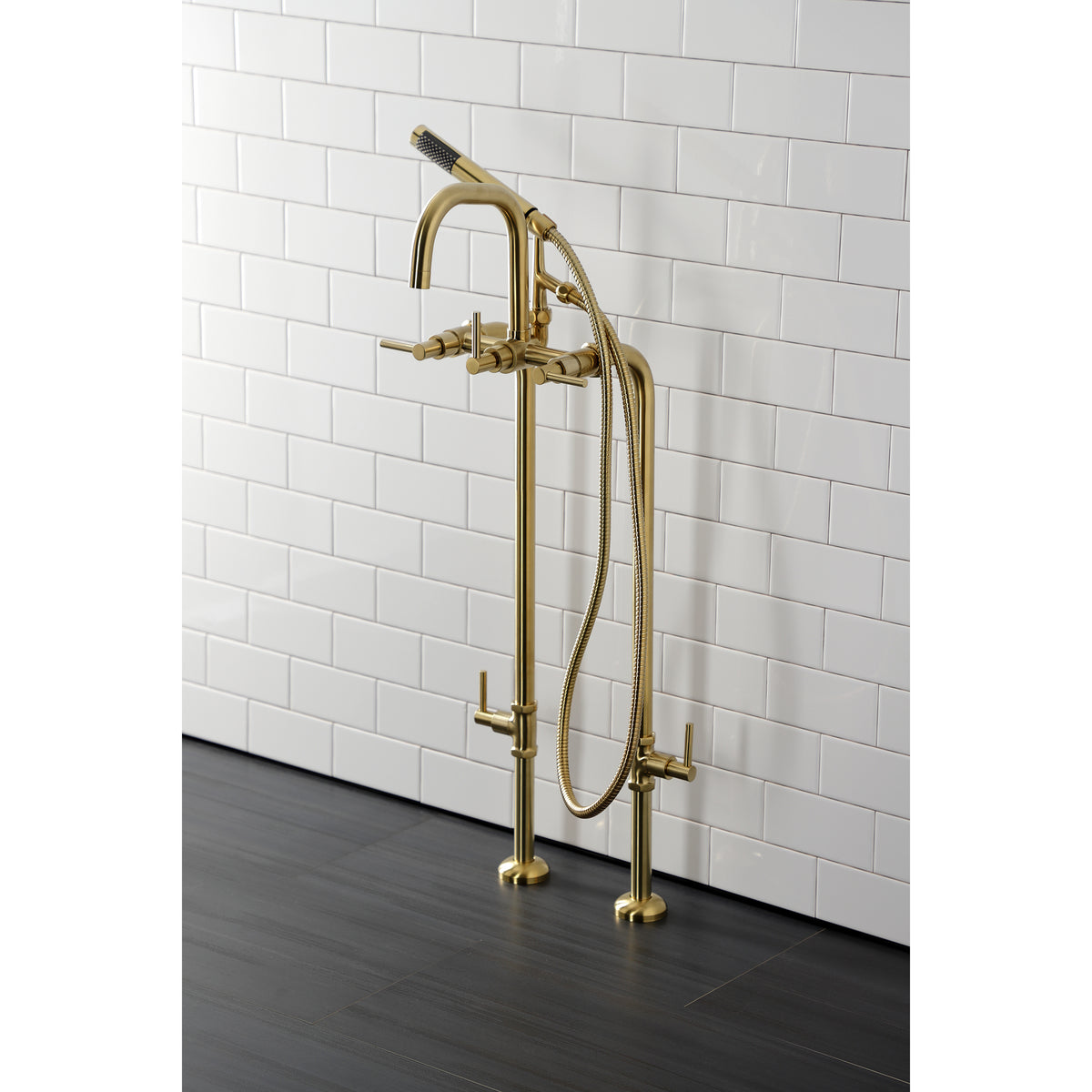 Aqua VintageL Concord Freestanding Tub Faucet with Supply Line, Stop Valve