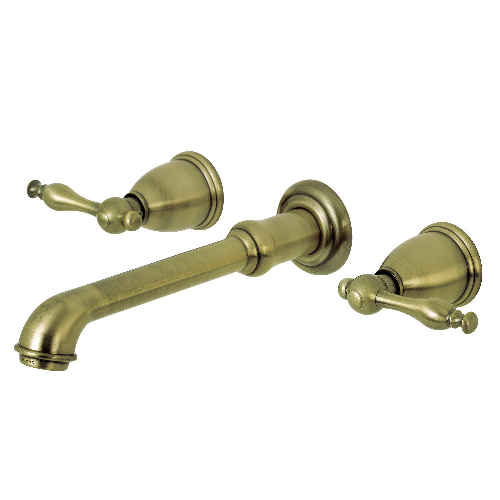 Kingston Brass KS7128NL Naples Two-Handle Wall Mount Bathroom Faucet