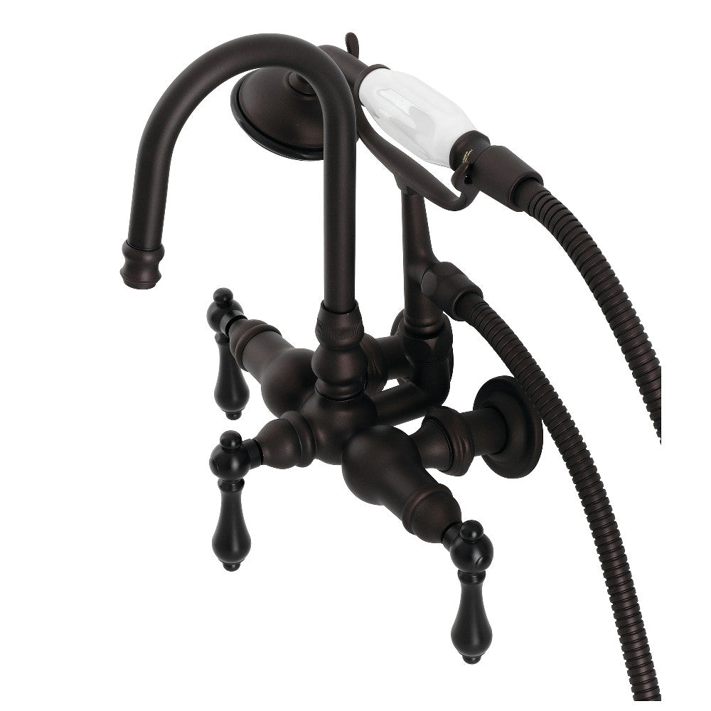 Vintage 3-3/8" Tub Wall Mount Clawfoot Tub Faucet with Hand Shower