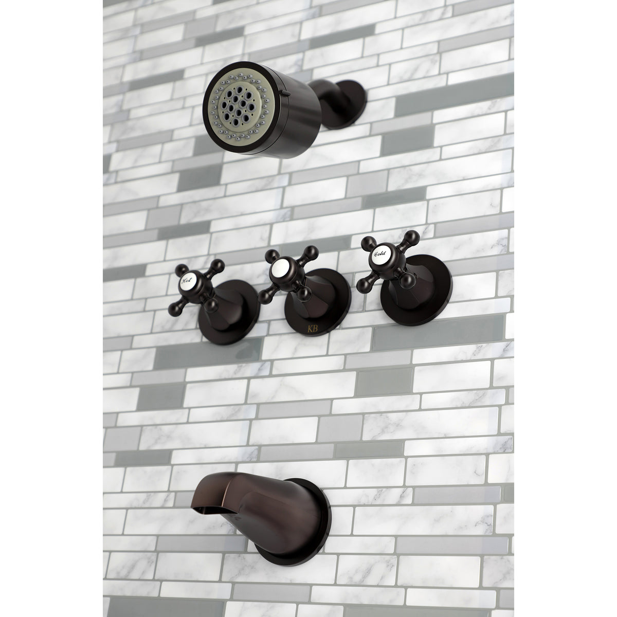 Metropolitan Three-Handle Tub and Shower Faucet