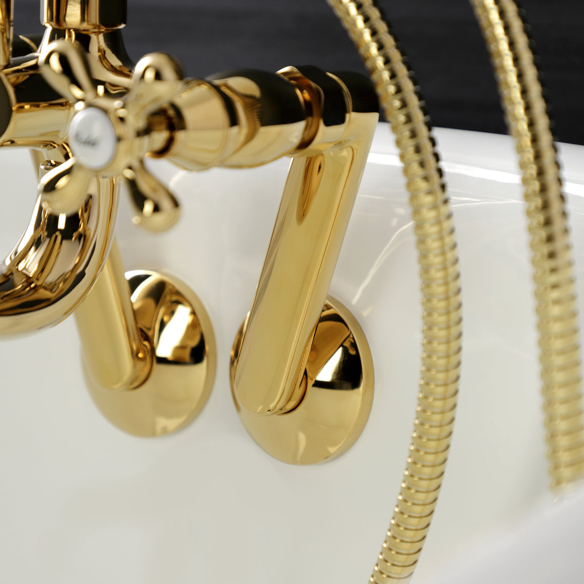 Kingston Wall Mount Clawfoot Tub Faucet with Hand Shower