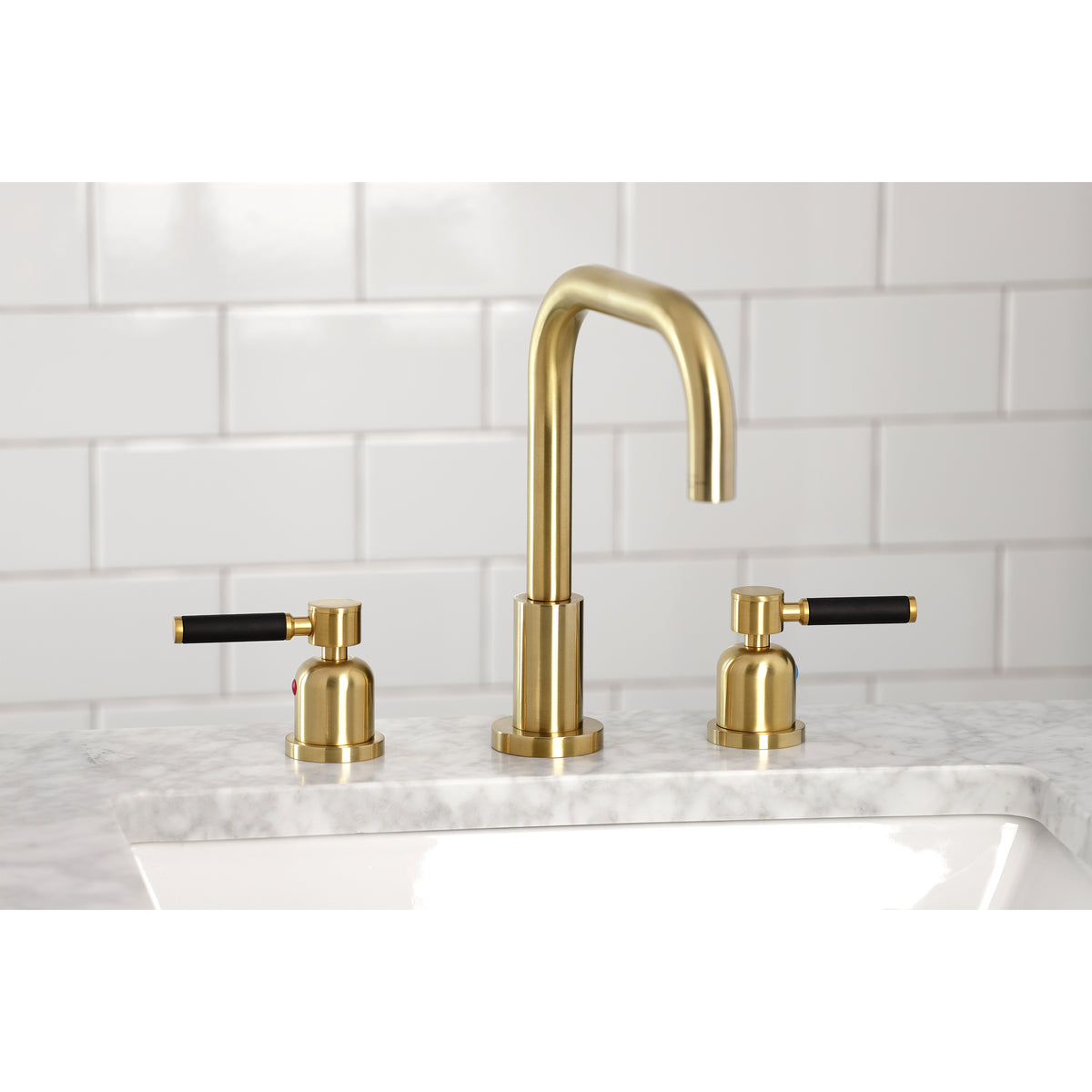 Kingston Brass FSC8930DKL Kaiser Widespread Bathroom Faucet with Brass Pop-Up