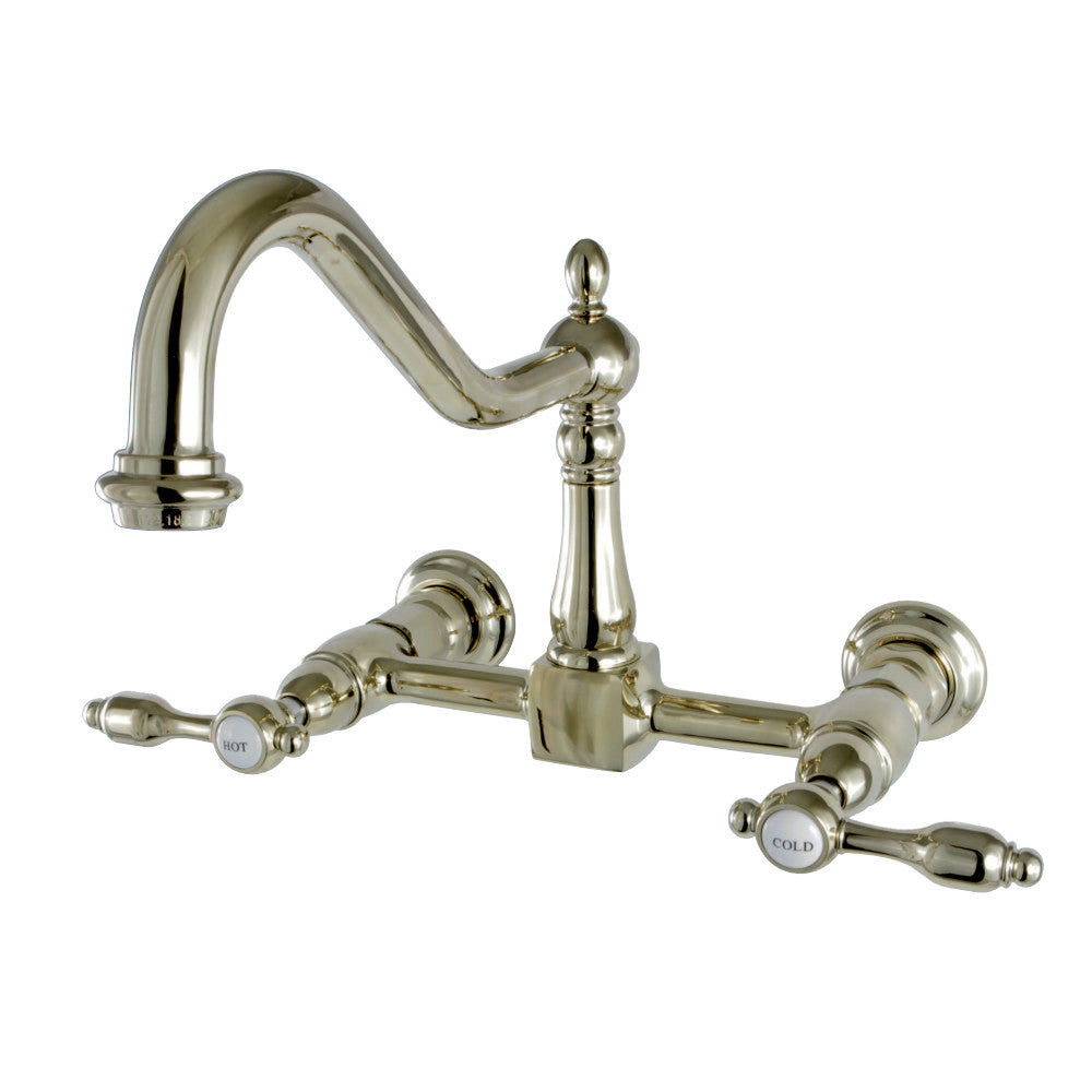 Kingston Brass KS1240TAL Tudor Wall Mount Bridge Kitchen Faucet