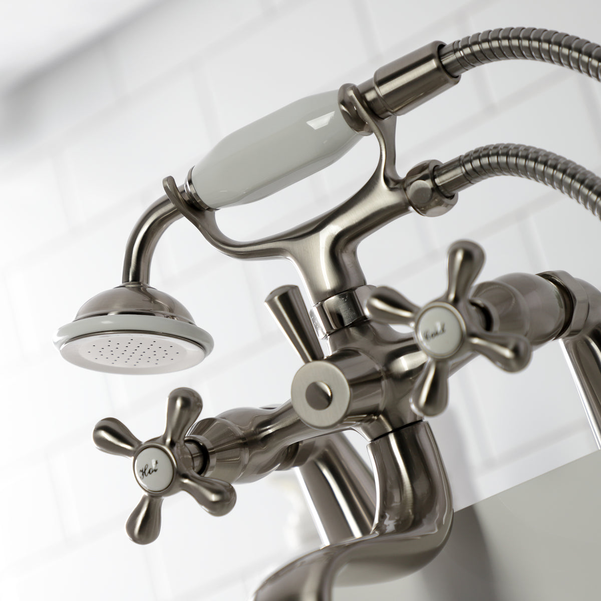 Kingston Deck Mount Clawfoot Tub Faucet with Hand Shower