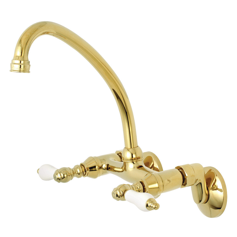 Kingston Brass KS514PB Kingston Two Handle Wall Mount Kitchen Faucet