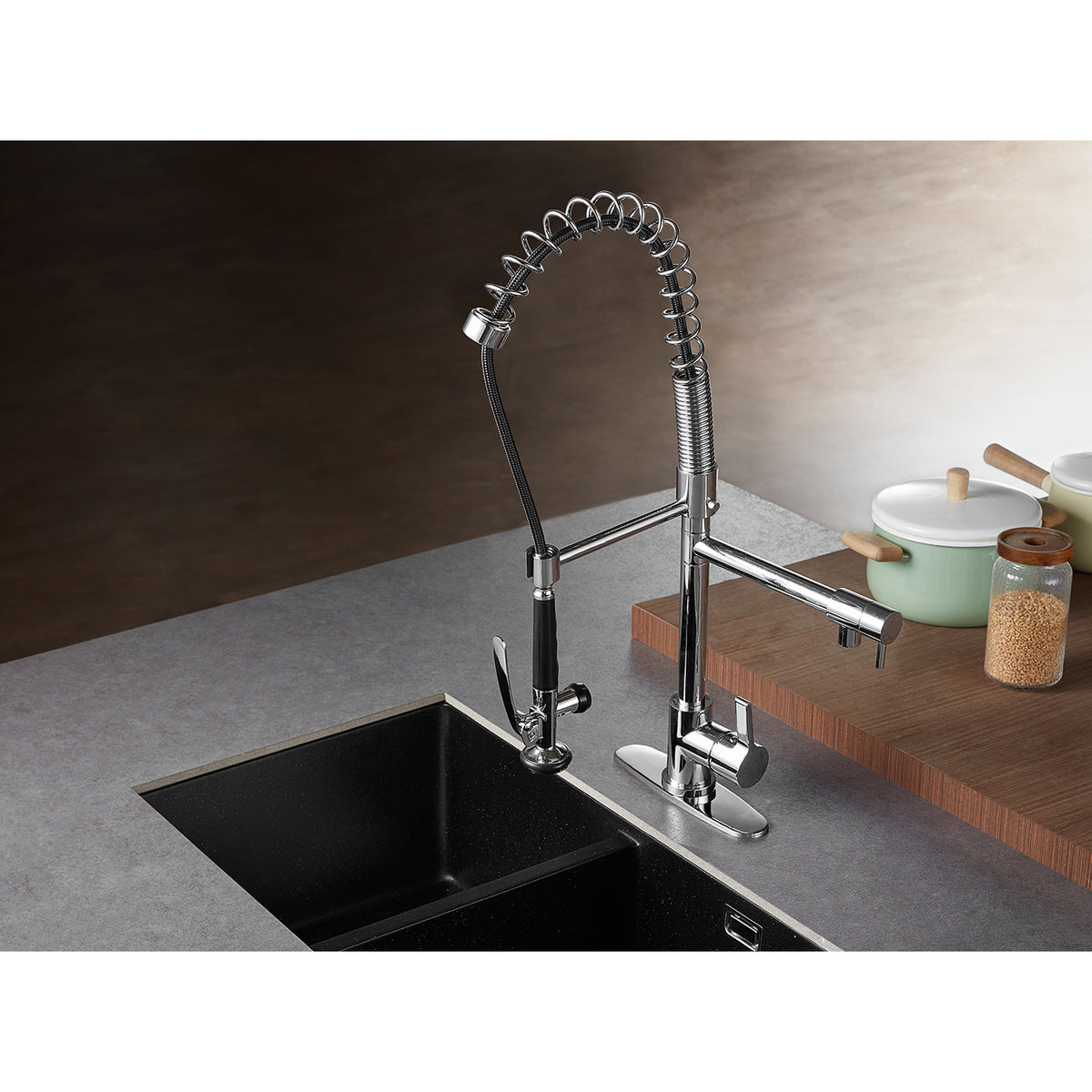 Gourmetier LS8505CTL Continental Single-Handle Pre-Rinse Kitchen Faucet