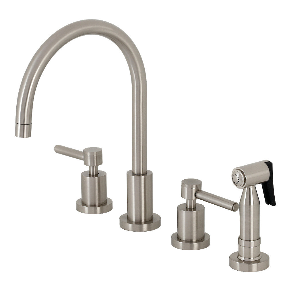 Kingston Brass KS8720DLBS Concord 8-Inch Widespread Kitchen Faucet with Brass Sprayer