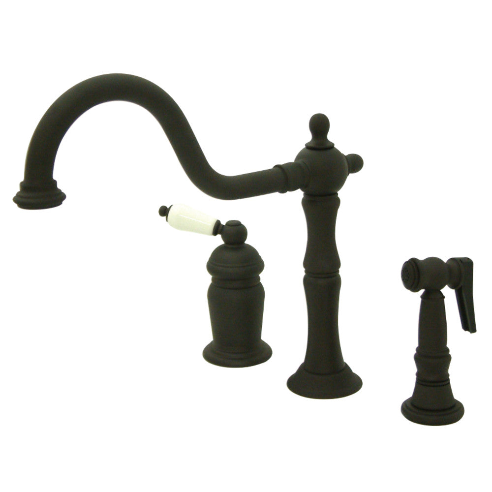 Kingston Brass KS1811PLBS Widespread Kitchen Faucet