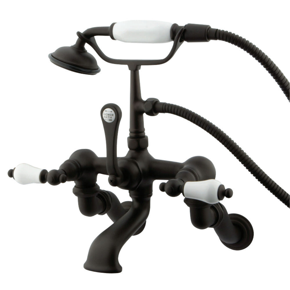 Vintage Adjustable Center Wall Mount Tub Faucet with Hand Shower