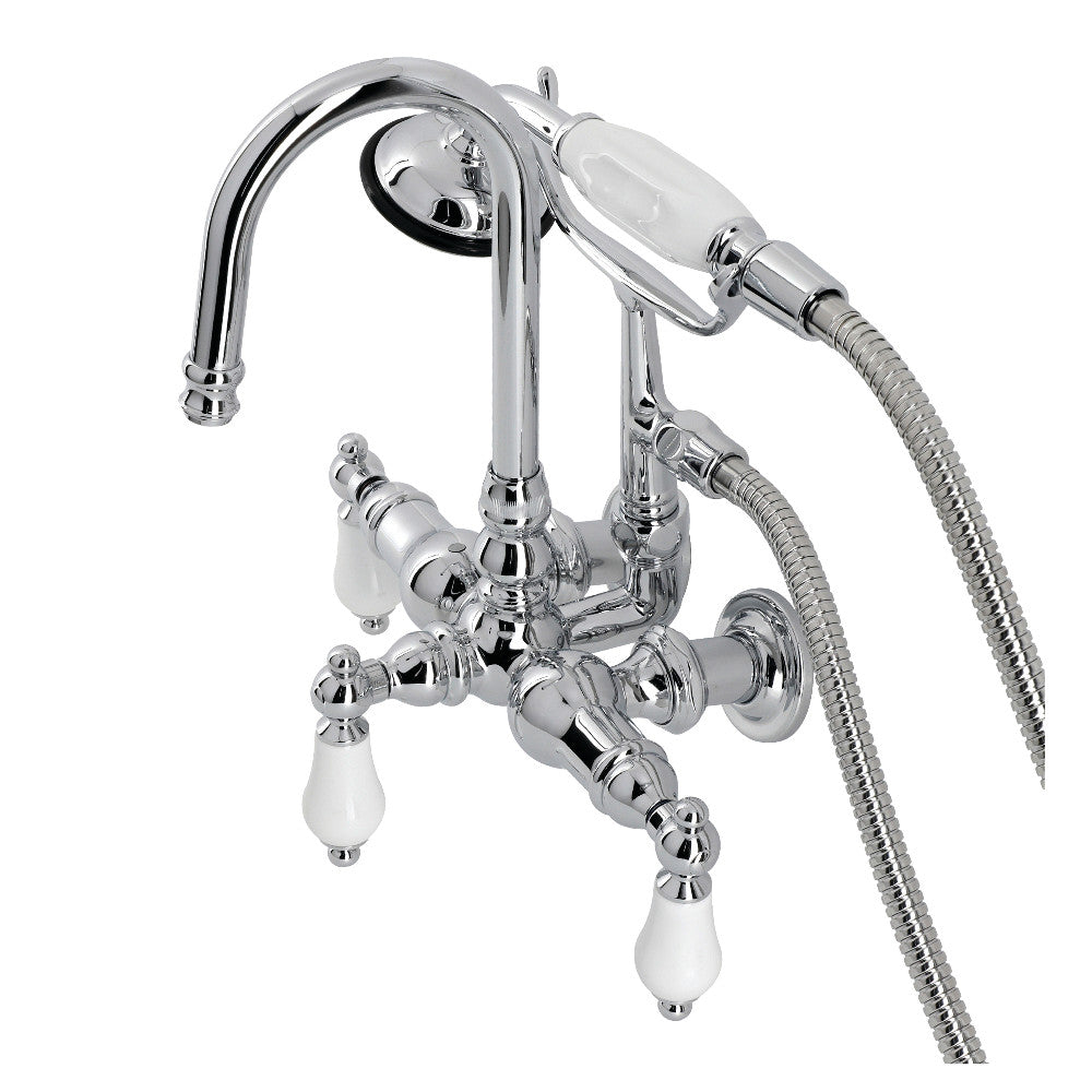 Vintage 3-3/8" Tub Wall Mount Clawfoot Tub Faucet with Hand Shower