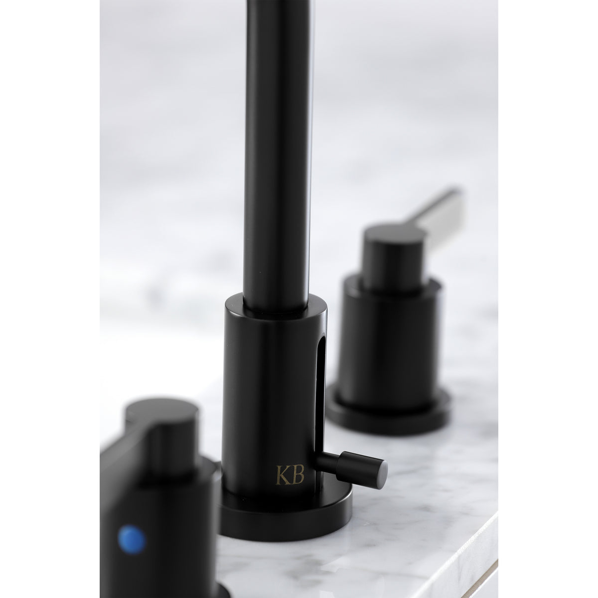 Kingston Brass FSC8938NDL NuvoFusion Widespread Bathroom Faucet with Brass Pop-Up