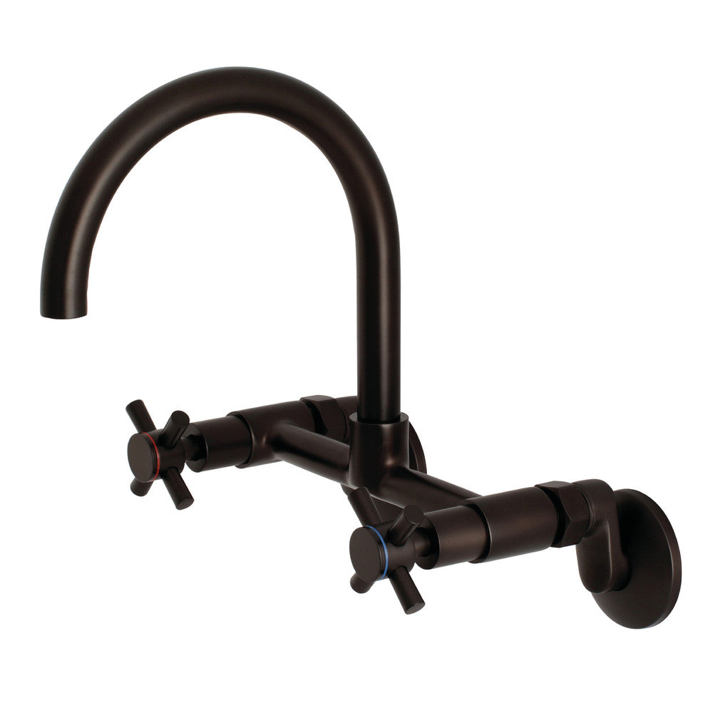 Kingston Brass KS414ORB Concord 8-Inch Adjustable Center Wall Mount Kitchen Faucet