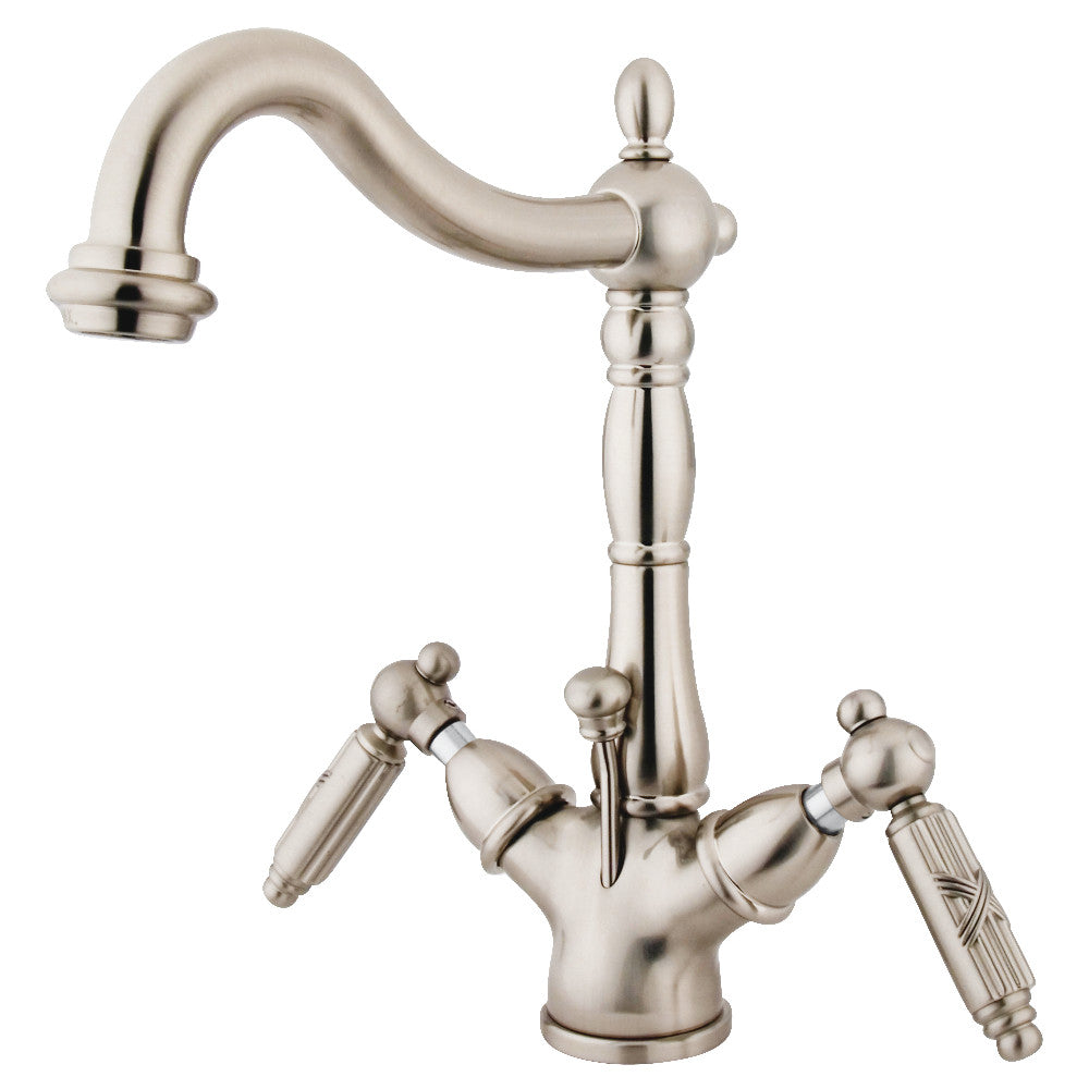 Kingston Brass KS1435GL Victorian Two-Handle Bathroom Faucet with Brass Pop-Up and Cover Plate