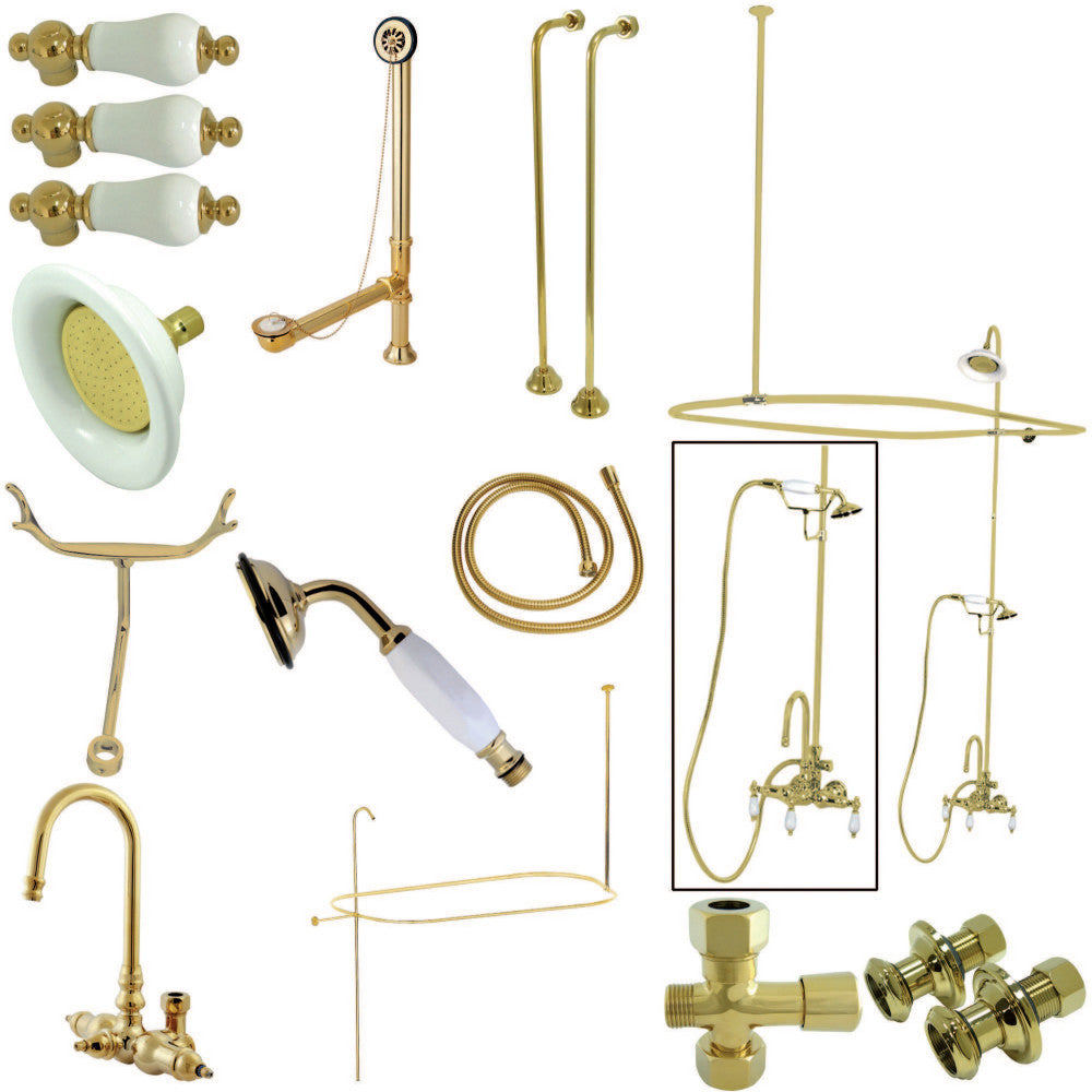 Vintage High-Arc Gooseneck Clawfoot Tub Faucet Package