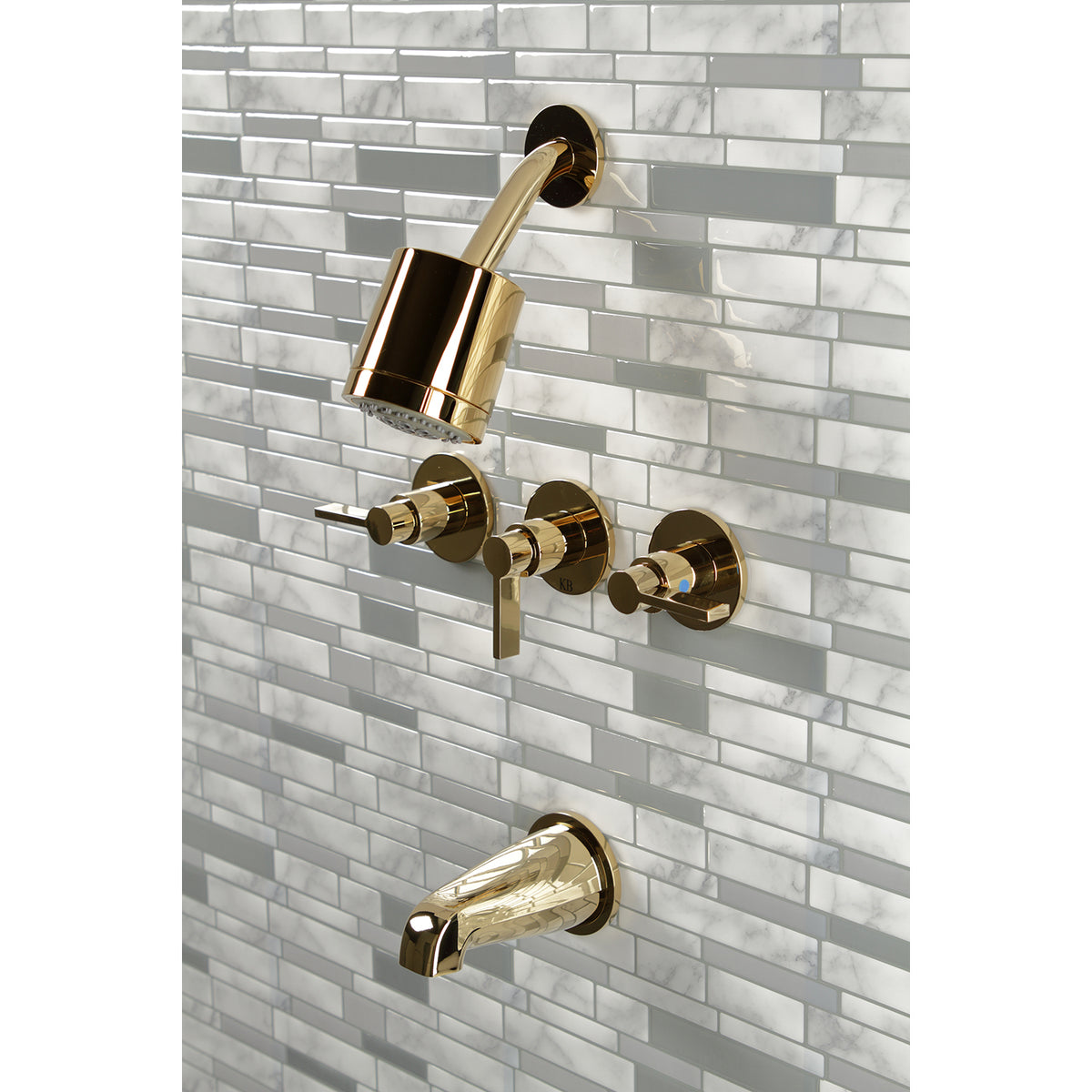 NuvoFusion Three-Handle Tub and Shower Faucet