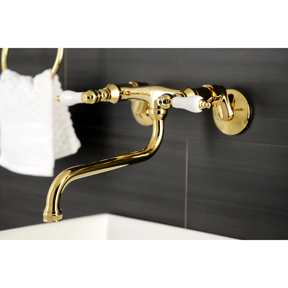 Kingston Brass KS515PN Wall Mount Bathroom Faucet