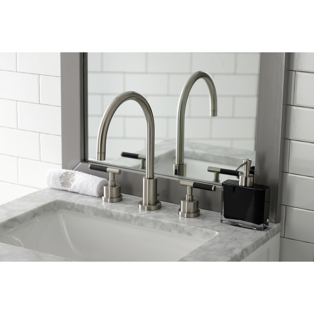 Kingston Brass KS8928CKL Kaiser Widespread Bathroom Faucet with Brass Pop-Up