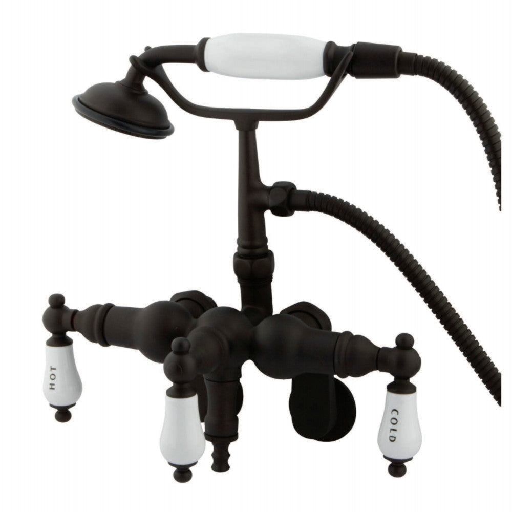 Vintage Adjustable Center Wall Mount Tub Faucet with Hand Shower