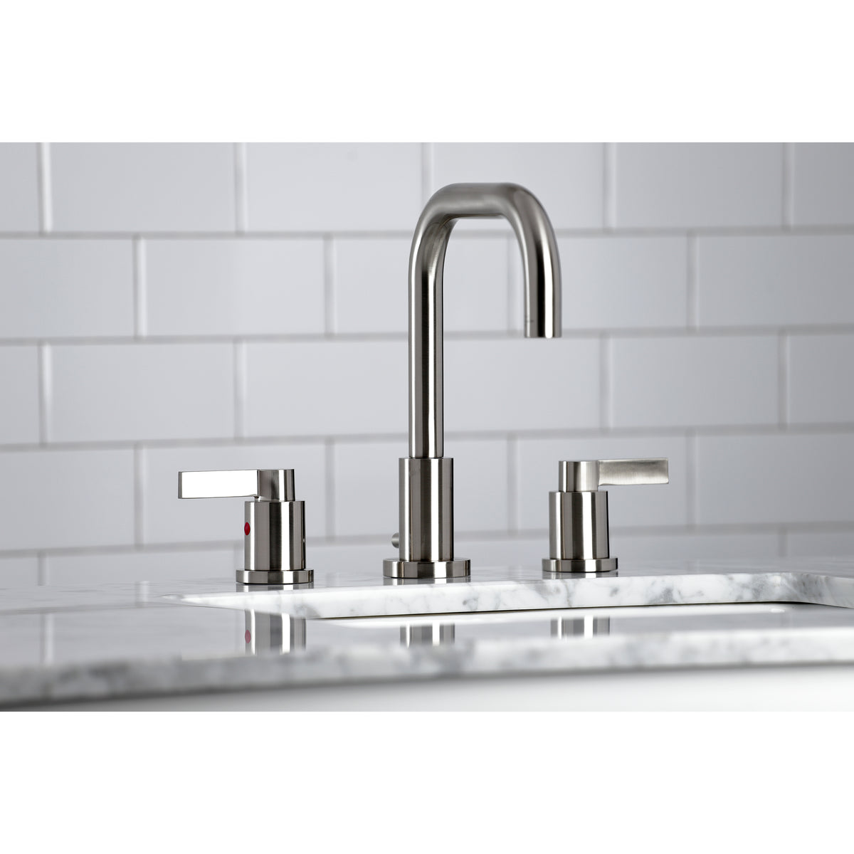 Kingston Brass FSC8938NDL NuvoFusion Widespread Bathroom Faucet with Brass Pop-Up