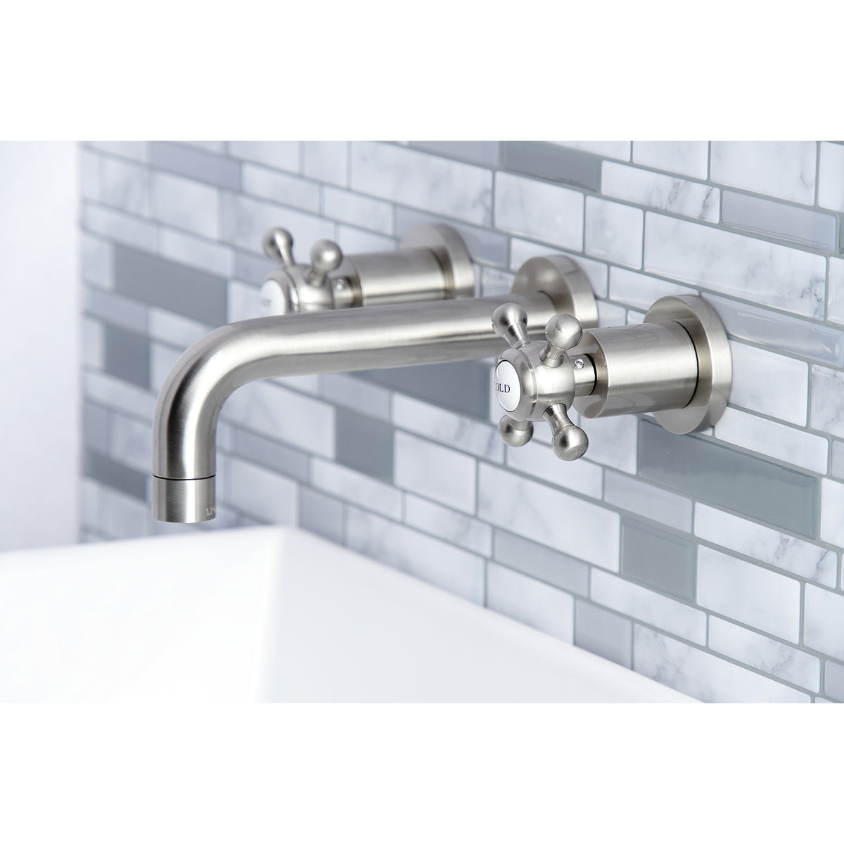 Kingston Brass KS8121BX Metropolitan 2-Handle 8 in. Wall Mount Bathroom Faucet