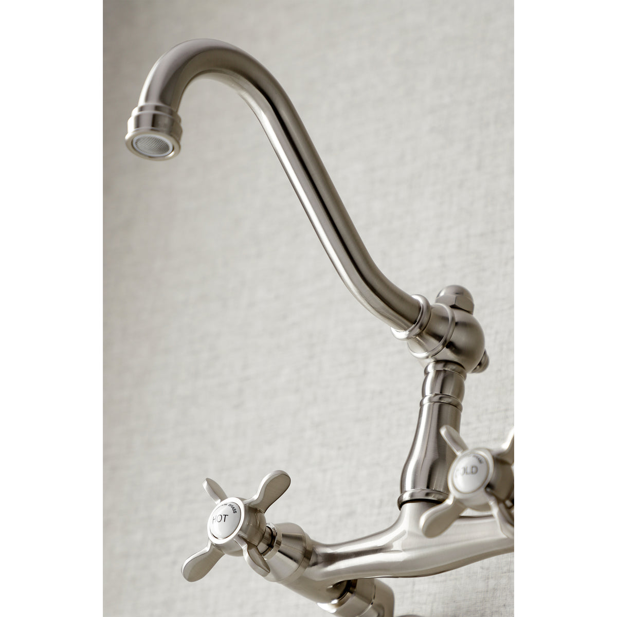 Kingston Brass KS3228BEX 6-Inch Adjustable Center Wall Mount Kitchen Faucet