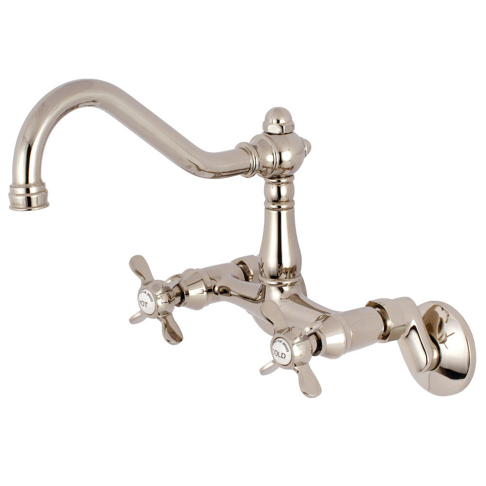 Kingston Brass KS3228BEX 6-Inch Adjustable Center Wall Mount Kitchen Faucet