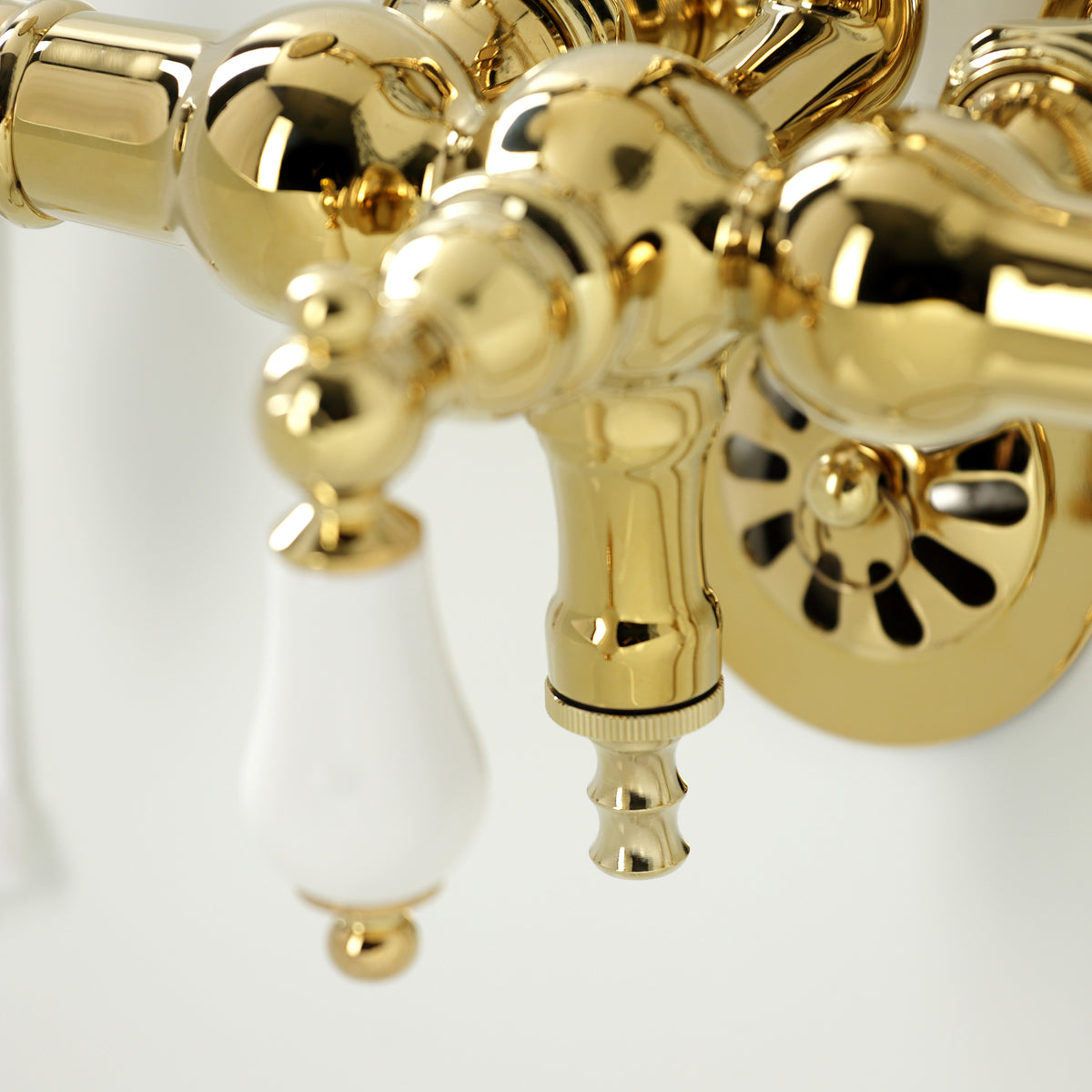 Vintage 3-3/8" Tub Wall Mount Clawfoot Tub Faucet with Hand Shower