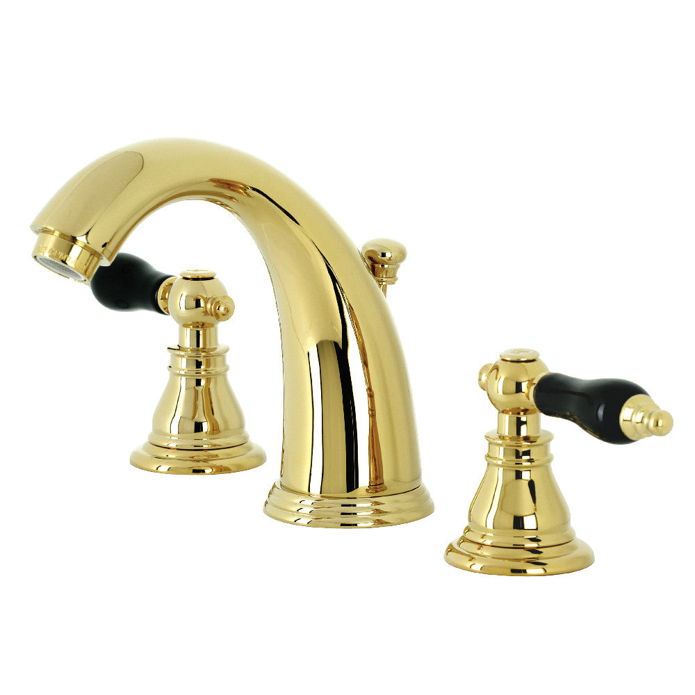 Kingston Brass KB987AKLSB Duchess Widespread Bathroom Faucet with Plastic Pop-Up
