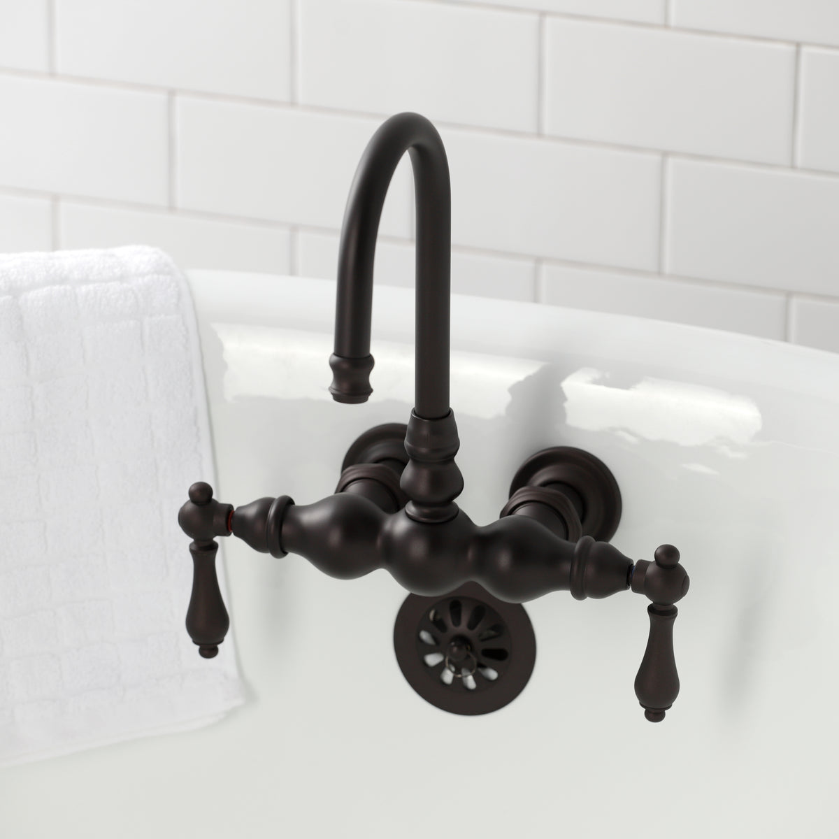 Vintage 3-3/8" Tub Wall Mount Clawfoot Tub Faucet