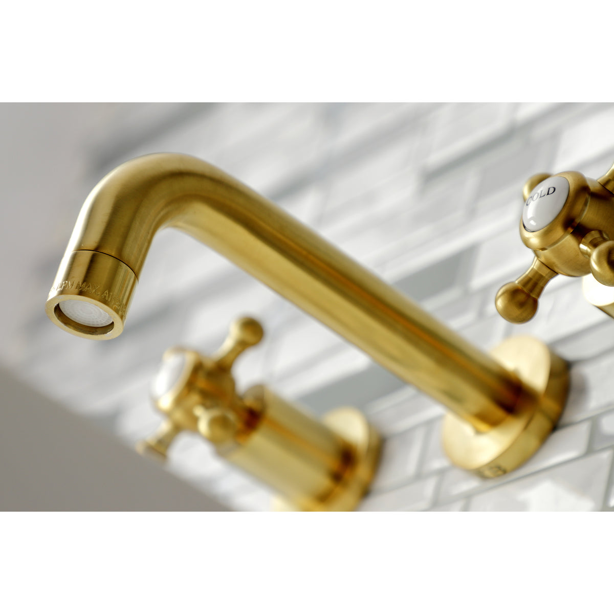 Kingston Brass KS8121BX Metropolitan 2-Handle 8 in. Wall Mount Bathroom Faucet
