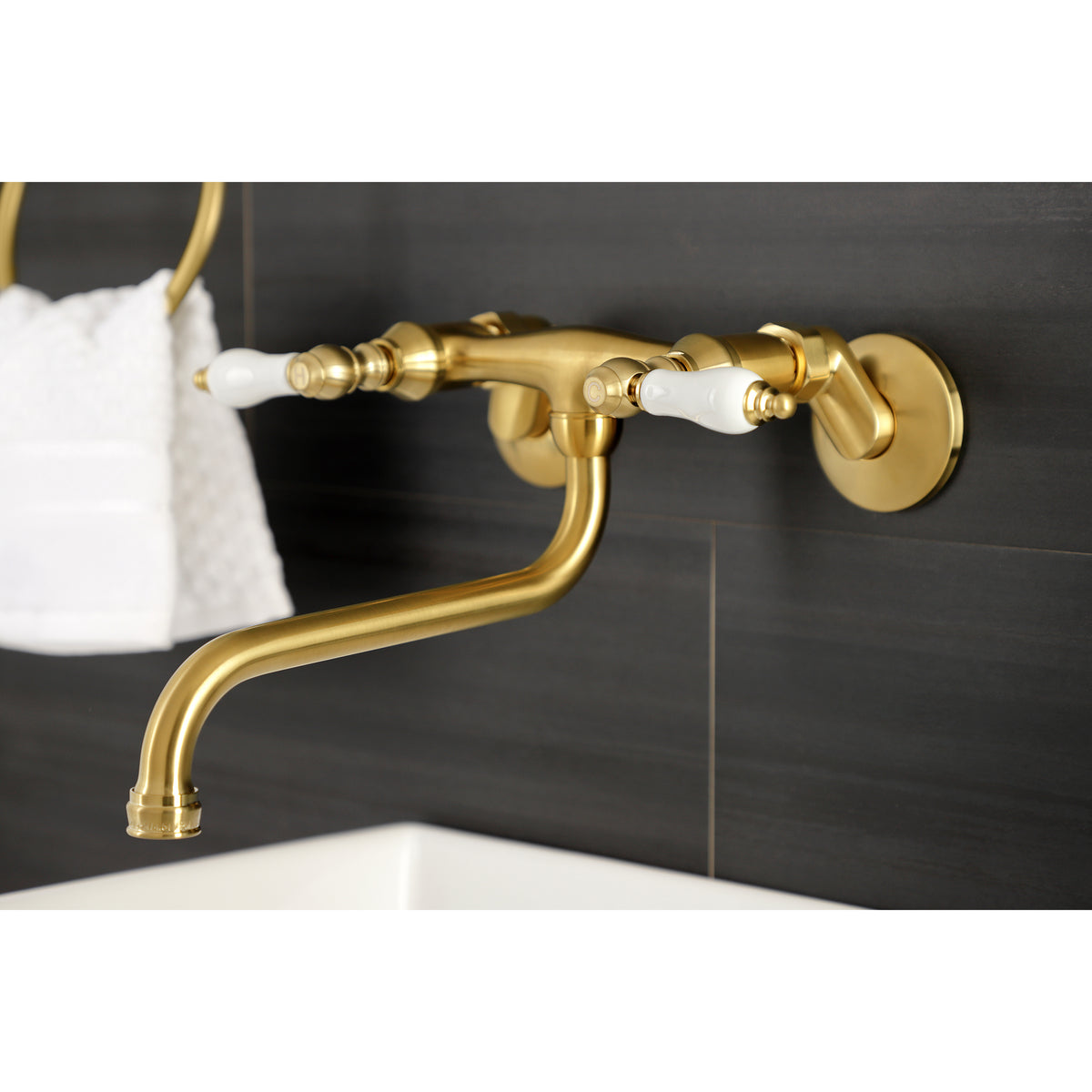 Kingston Brass KS515PN Wall Mount Bathroom Faucet