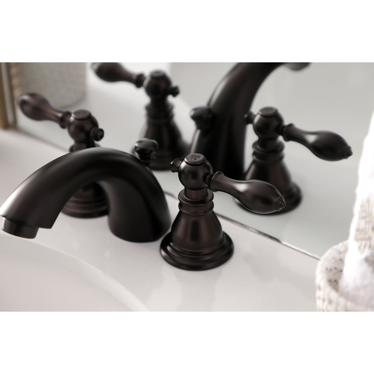 Kingston Brass KB958ACL American Classic Mini-Widespread Bathroom Faucet with Plastic Pop-Up
