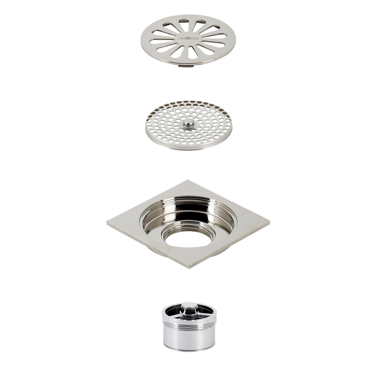 Kingston Brass Watercourse Sunburst 4" Square Grid Shower Drain