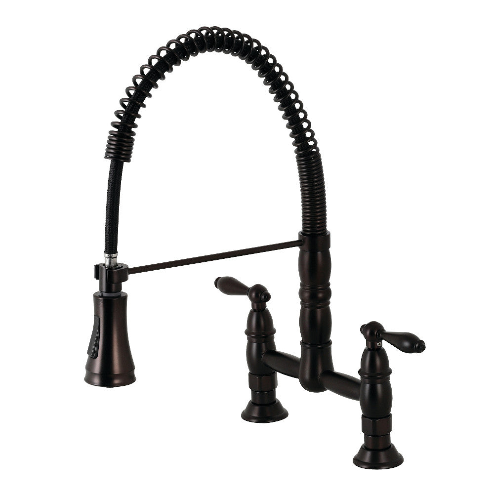 Gourmetier GS1276AL Heritage Two-Handle Deck-Mount Pull-Down Sprayer Kitchen Faucet