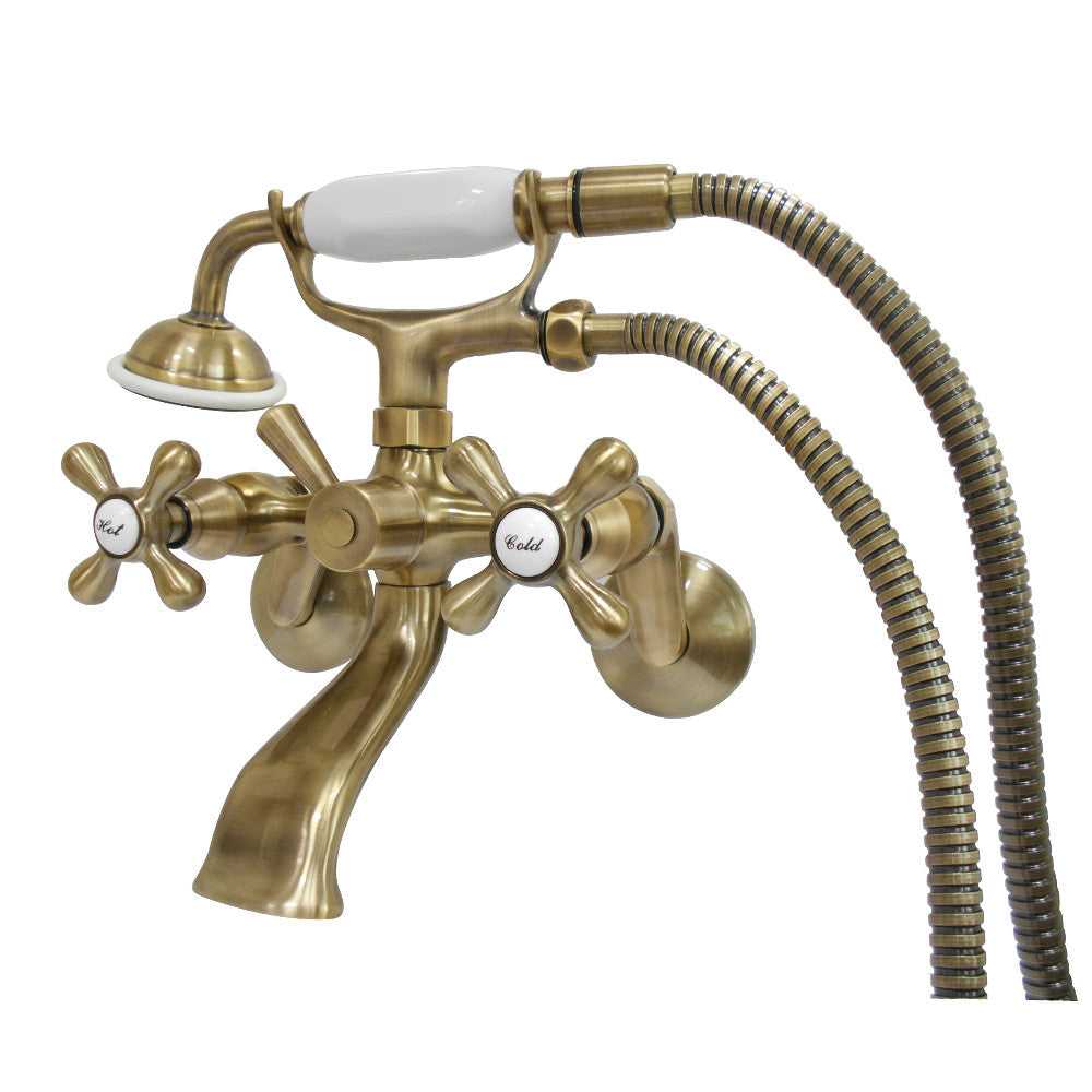 Kingston Wall Mount Clawfoot Tub Faucet with Hand Shower