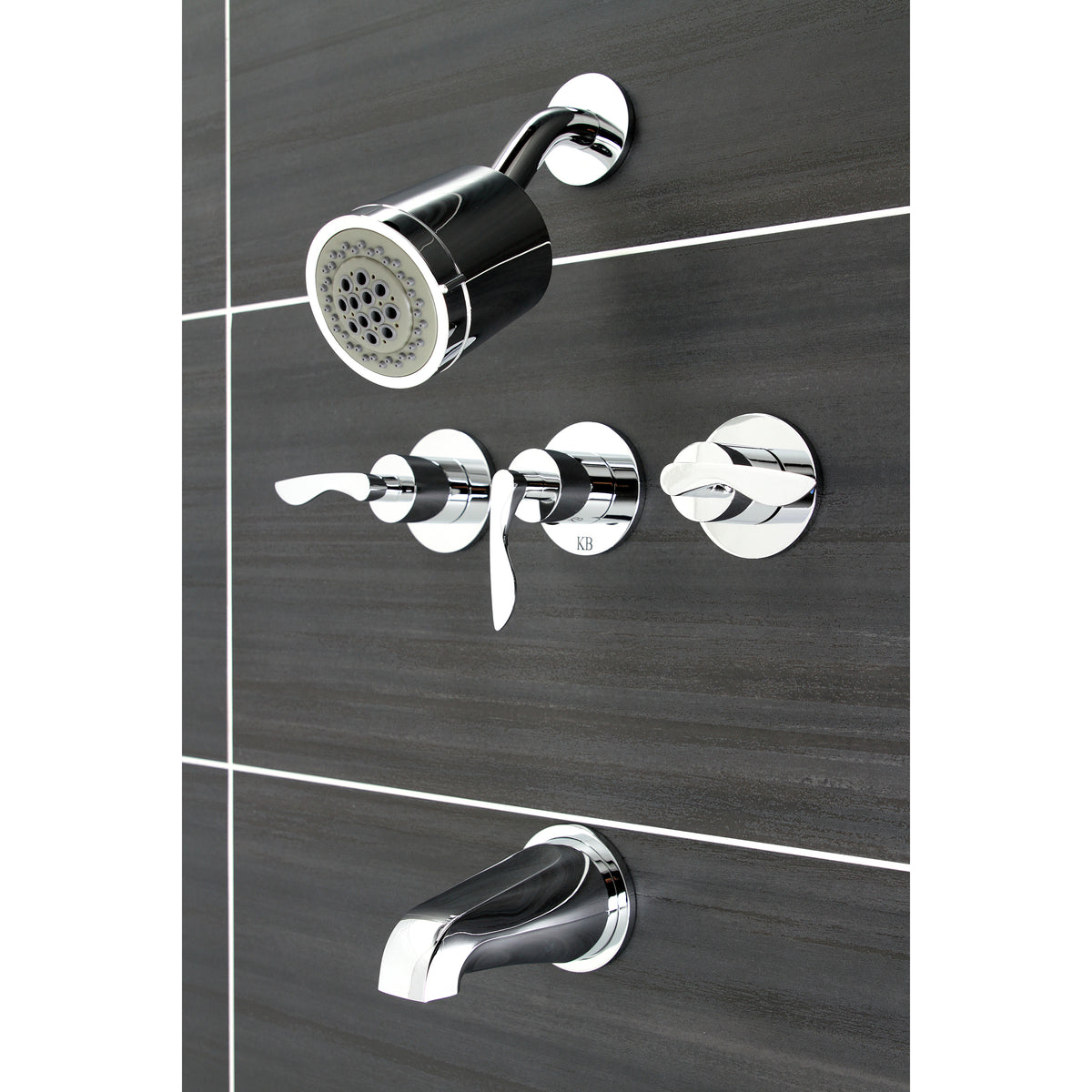 Serena Three-Handle Tub and Shower Faucet