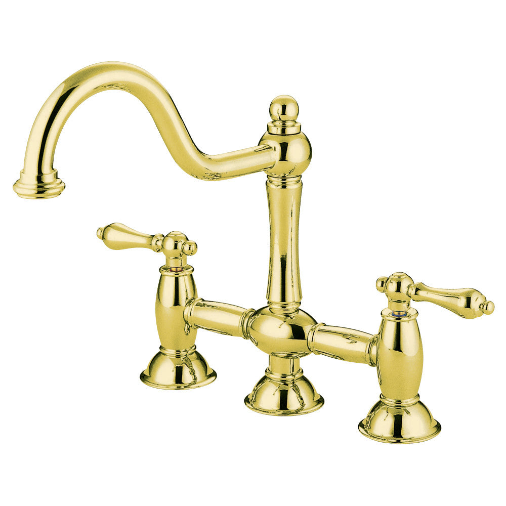 Kingston Brass KS3785AL Restoration Bridge Kitchen Faucet