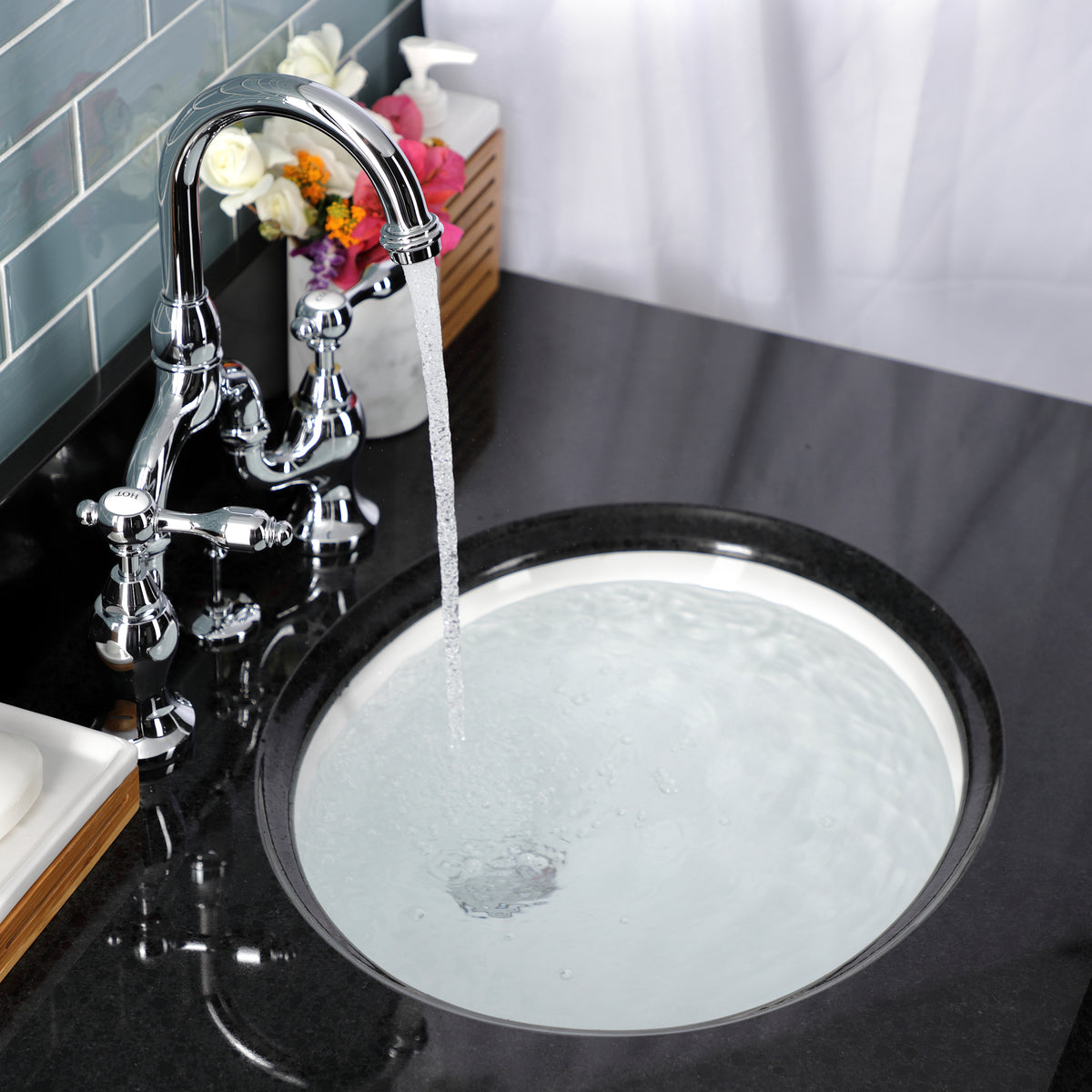 Kingston Brass KS7992TAL Tudor Bridge Bathroom Faucet with Brass Pop-Up