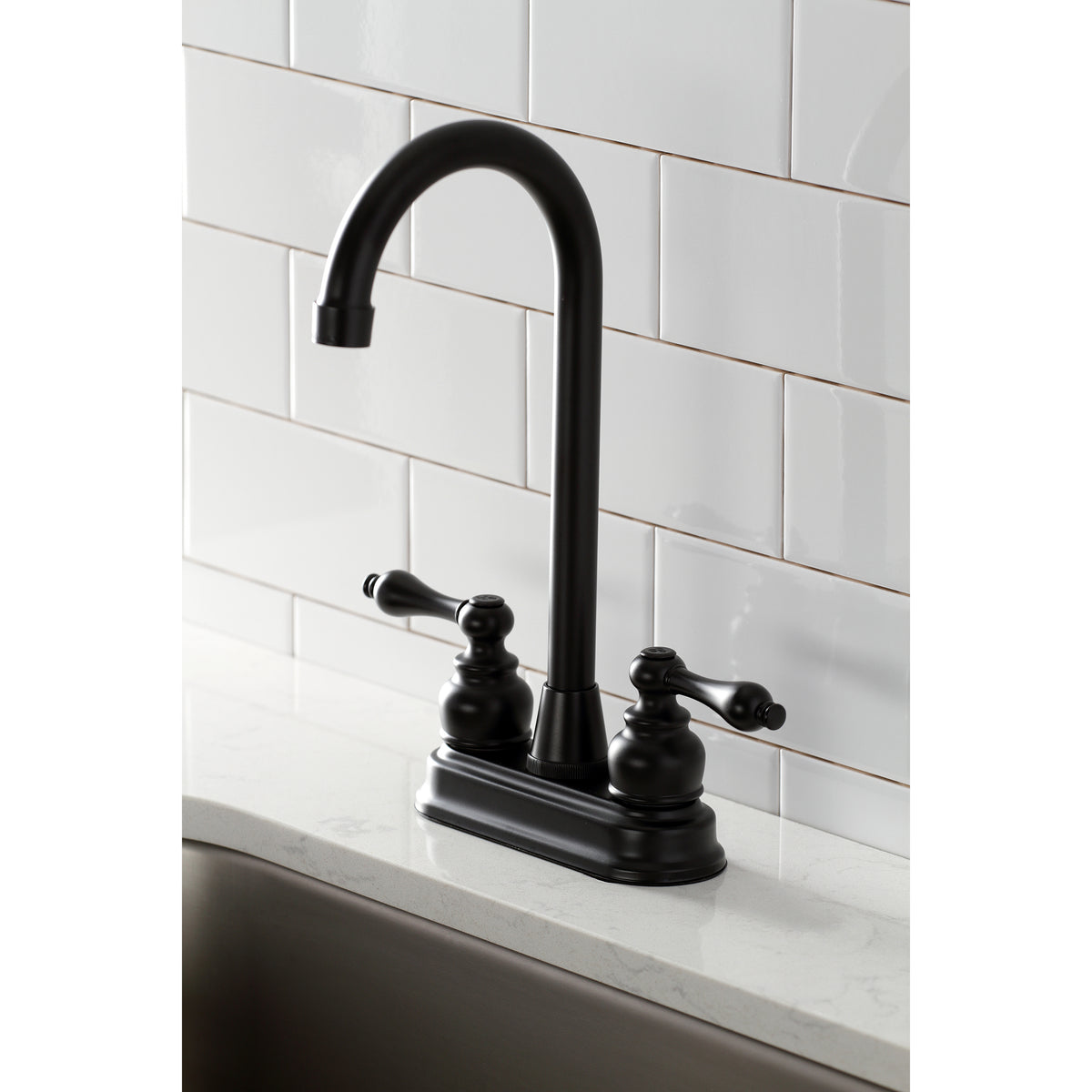 Kingston Brass KB492AL Victorian 4" Centerset High Arch Bar Faucet
