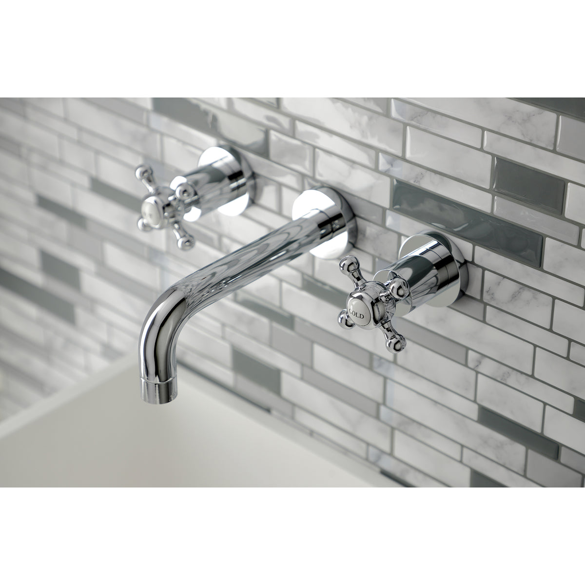 Kingston Brass KS8121BX Metropolitan 2-Handle 8 in. Wall Mount Bathroom Faucet